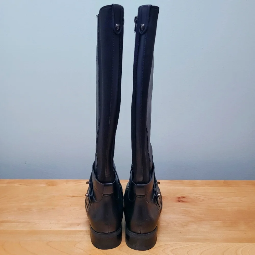 Coach Black Leather Knee-High Riding Boots